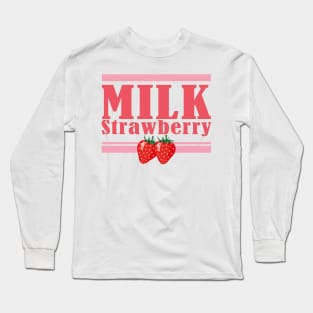 HARAJUKU KAWAII STRAWBERRY MILK DESIGN FUN KOREAN ANIME Long Sleeve T-Shirt